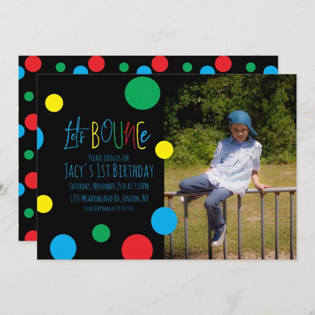 Niños coloridos Birthday Jump Balls Foto (Anverso / Reverso)