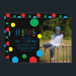 Niños coloridos Birthday Jump Balls Foto<br><div class="desc">Invitaciones a la fiesta de cumpleaños de saltos de saltos con puntos coloridos</div>