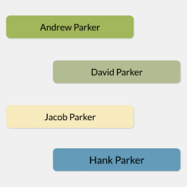 Niños coloridos con hierro flaco en etiquetas impe