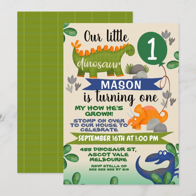 Niños coloridos Invitación al cumpleaños de pequeñ (Anverso / Reverso)