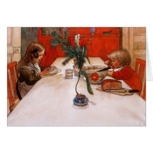 Niños comiendo cena