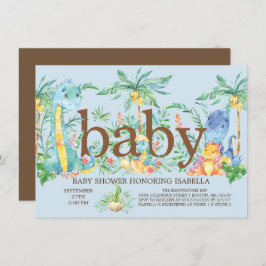 Niños con dinosaurios pequeños Invitación a la duc