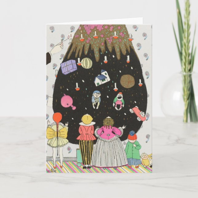 Niños Con Disfraces Que Decoran Árbol De Navidad (Anverso)