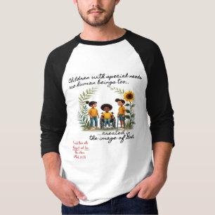 Niños con necesidades especiales 3/4 camiseta Ragl