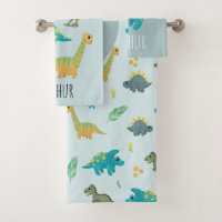 Niños con patrones modernos de dinosaurios azules