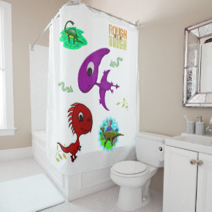 Niños cortina cortina cortina dinosaurio colorido