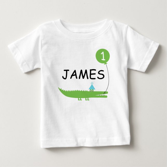 Niños Cute Alligator Y Balón Primera Camisa De Cum (Anverso)