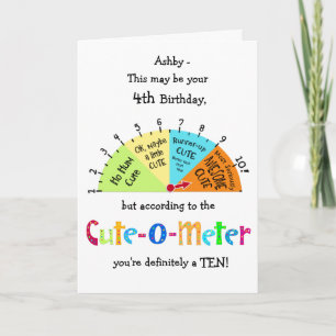 Niños Cute-O-Meter Graciosa Tarjeta de Saludo de C