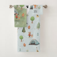 Niños Cute Osos Forestales Camping Patrón y Nombra