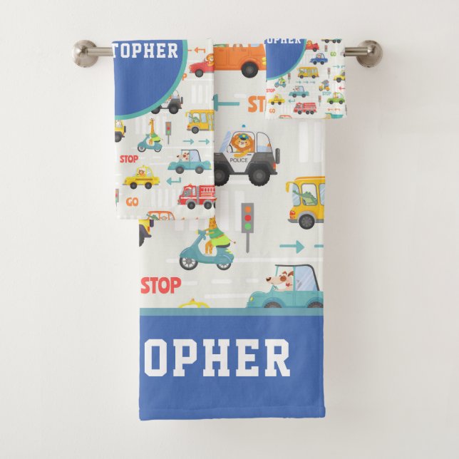 Niños Cute Transporte Nombre del patrón de coche N (In situ)