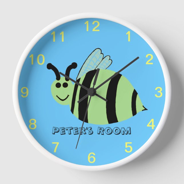 Niños de abejas con burbujas sonrientes con reloj  (Anverso)
