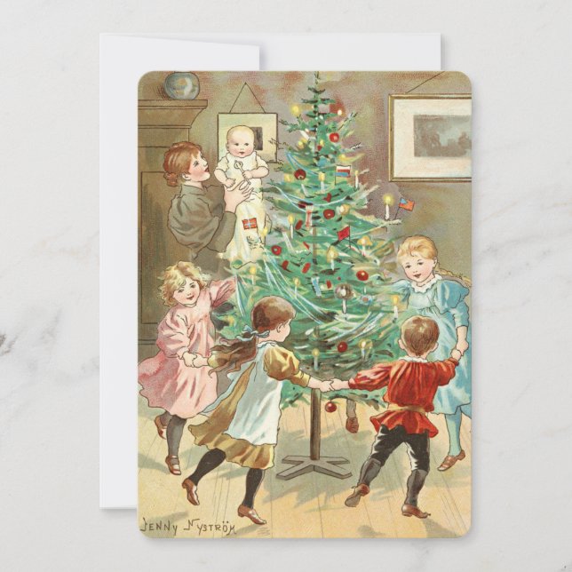 Niños de árbol de Navidad de la era victoriana (Anverso)