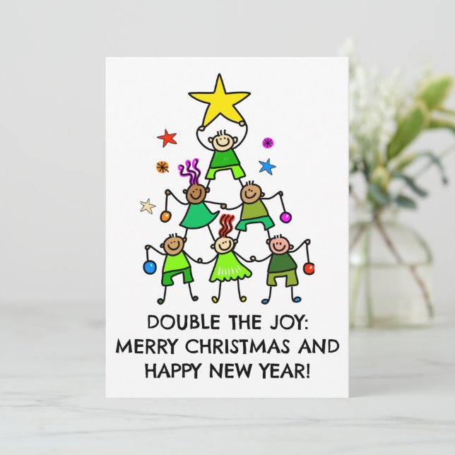 Niños de árbol de Navidad personalizados (Anverso de pie)