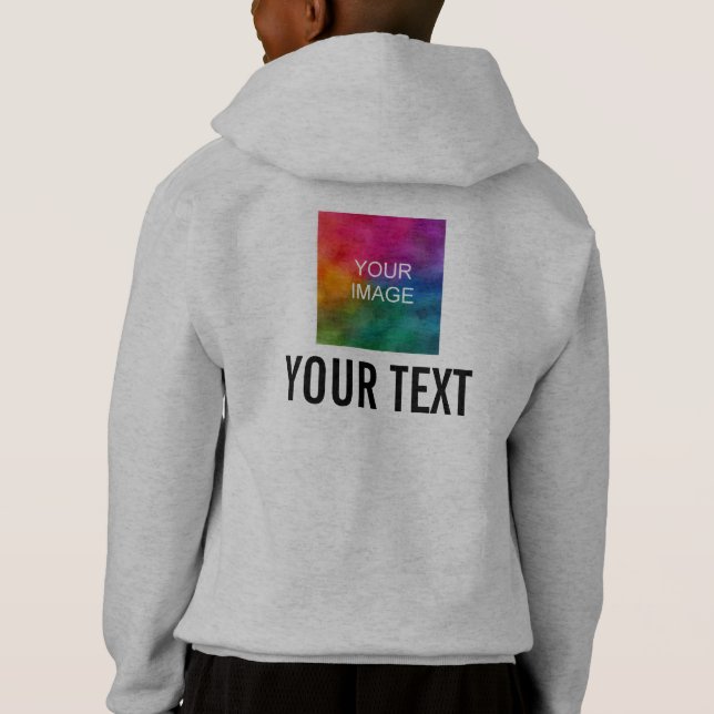 Niños De Atrás Imprimir Tela De Ropa De Hoodie Pul (Reverso)