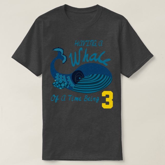 Niños de ballena camiseta de tercer cumpleaños niñ (Diseño del anverso)