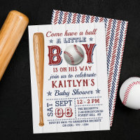 Niños de béisbol invitaciones a la ducha para bebé