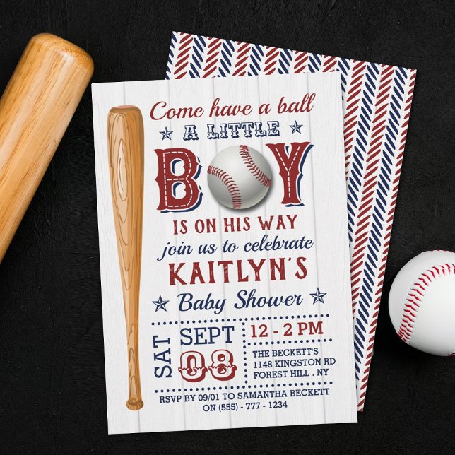 Niños de béisbol invitaciones a la ducha para bebé (Subido por el creador)