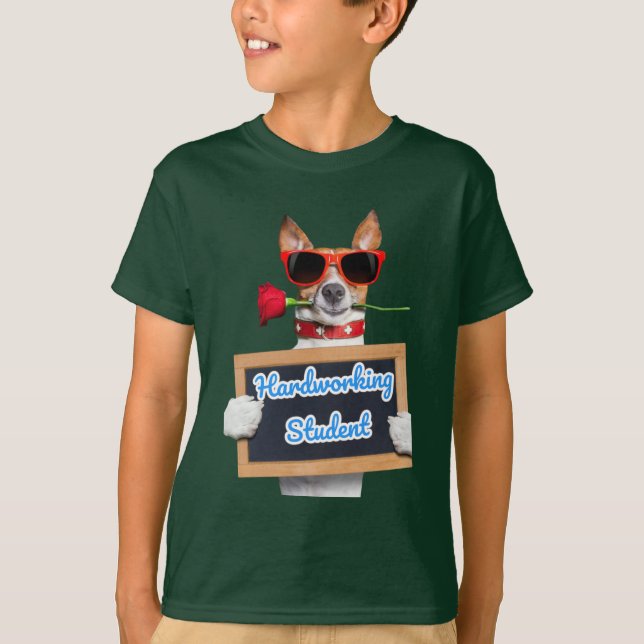 Niños de camiseta de perro gracioso oscuro con est (Anverso)