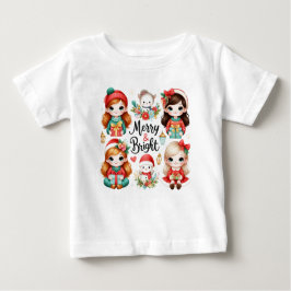 Niños de camisetas merry y Bright