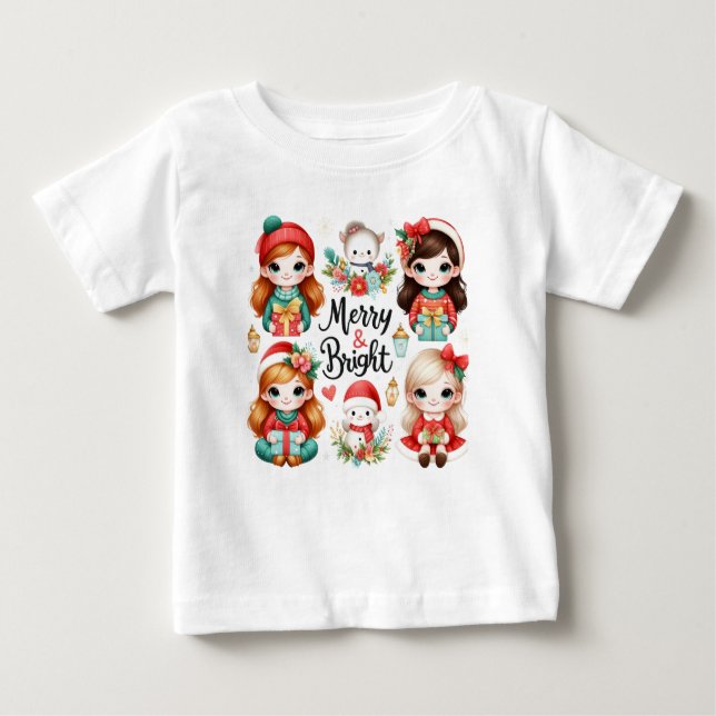Niños de camisetas merry y Bright (Anverso)