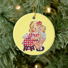 Niños de cosecha en Navidades Ornamento cerámico