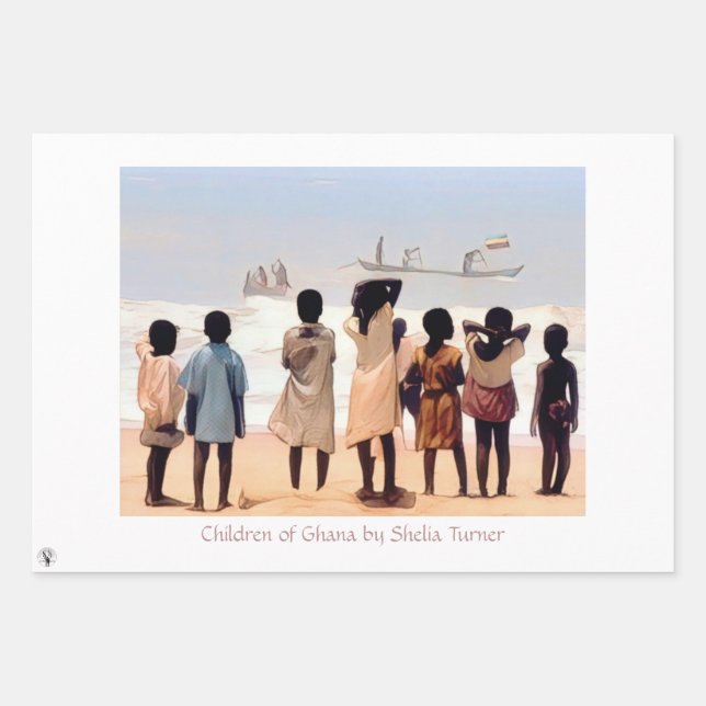 Niños de Ghana por Shelia Turner envuelto en papel (Anverso)