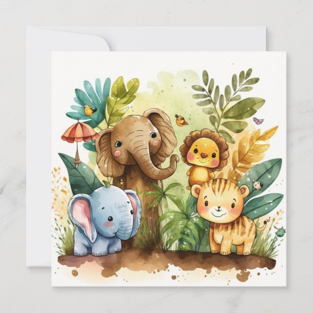 Niños de guardería de animales de la jungla (Anverso)