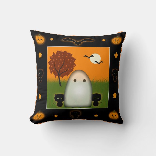 Niños de Halloween almohadas Ghost Ghost Black Cat (Anverso)