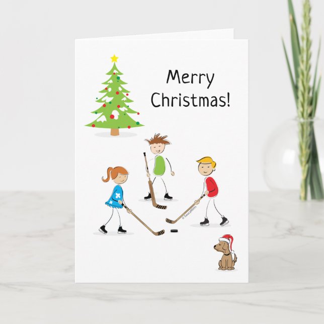 Niños de hockey Feliz Navidad (Anverso)