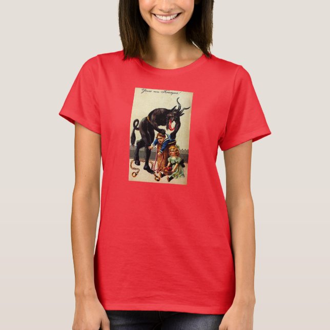 Niños de Krampus en camiseta de Navidades de feria (Anverso)
