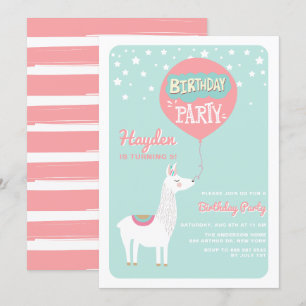 Niños de la Alpaca Fresca Invitación a la fiesta d