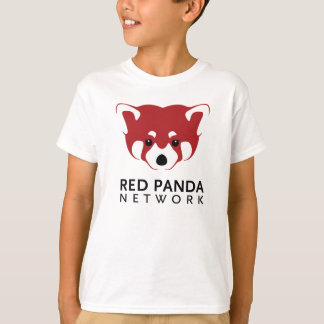 Niños de la camiseta del logotipo de la panda roja