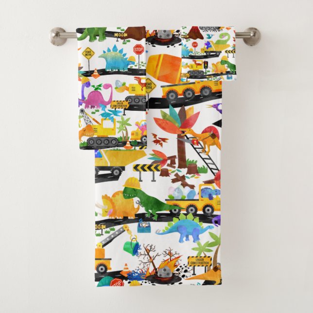 Niños de la construcción de dinosaurios acuarelas (In situ)