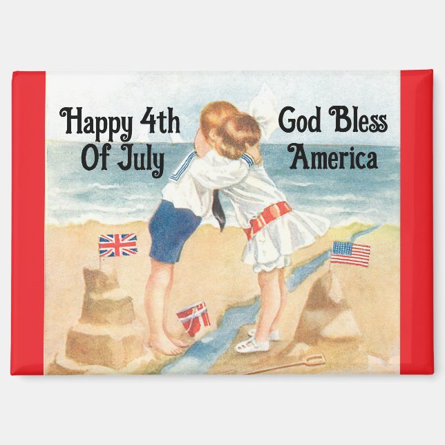 Niños de la época abrazando el imán (Anverso)