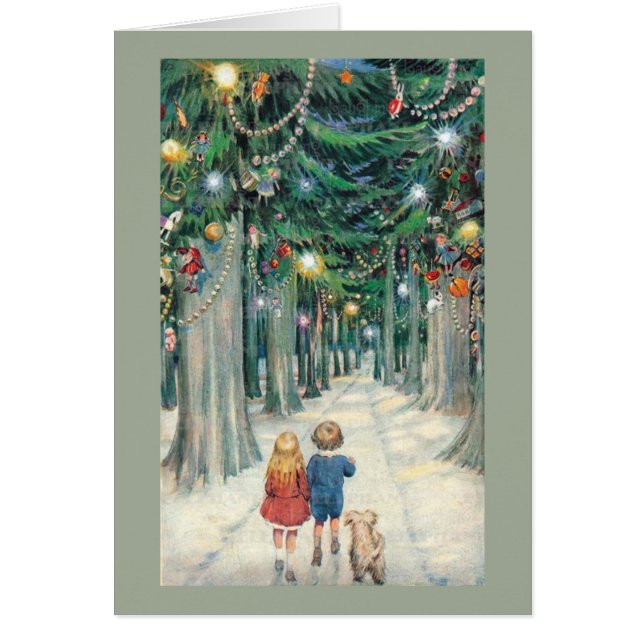 Niños de la época de la virgen caminando por árbol (Frente)