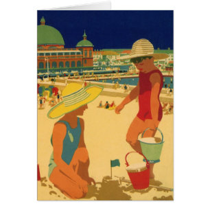 Niños de la época, hermanas de vacaciones familiar