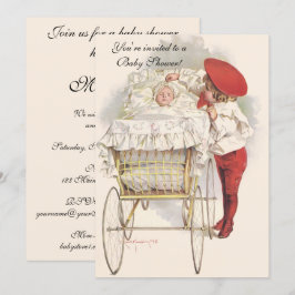 Niños de la época, invitación victoriana a Baby Sh