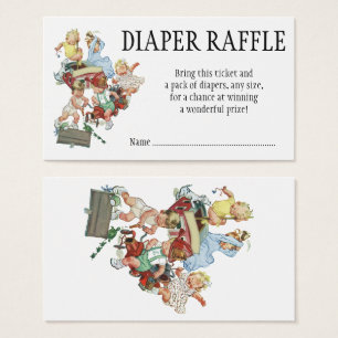 Niños de la época que juegan a Raffle Diaper