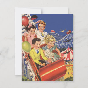Niños de la época y la invitación a la montaña rus
