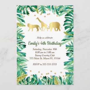 Niños de la jungla Invitación de cumpleaños Animal