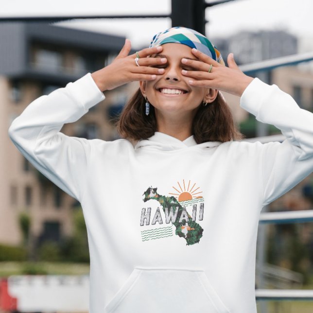 Niños de la silueta hawaiana de estilo retro (Subido por el creador)