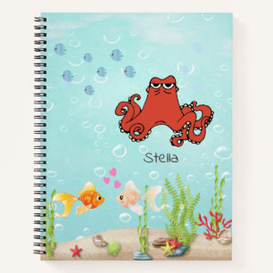 Niños de libros de esquemáticas de pulpo cutáneo y