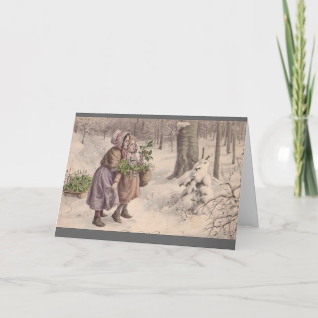 Niños de nieve de Navidad vintage (Anverso)