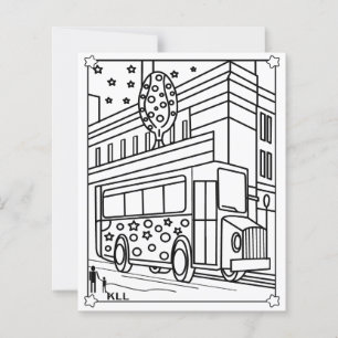 Niños de páginas de coloración de buses