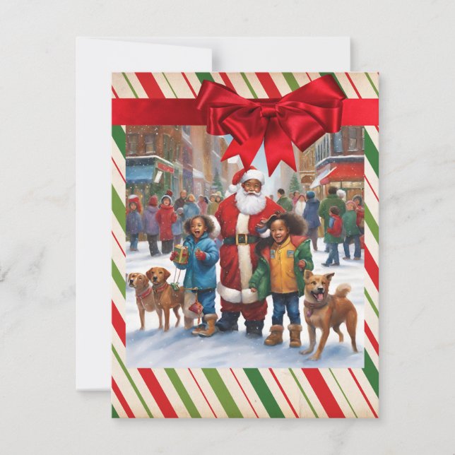 Niños de Santa Negro Perros Árbol de Navidad (Anverso)