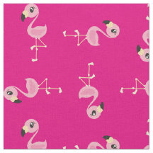 Niños de tela de tela tropical rosa Flamingo Cute