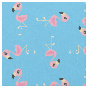 Niños de tela de tela tropical rosa Flamingo Cute