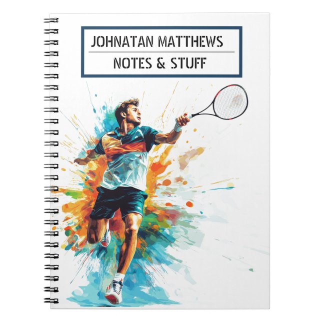 Niños de tenis Cuaderno de foto espiral (Frente)