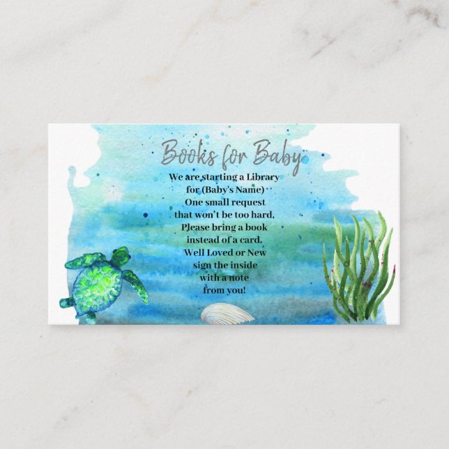 Niños de tortugas marinas traen una tarjeta de enc (Anverso)