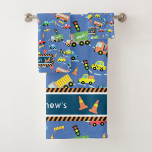 Niños De Transporte Azul. Toalla cuadrada